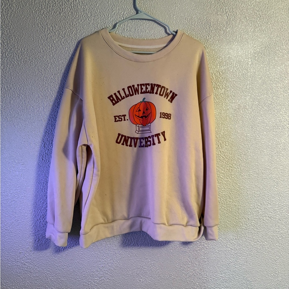SHEIN Cream Halloweentown University Sweater